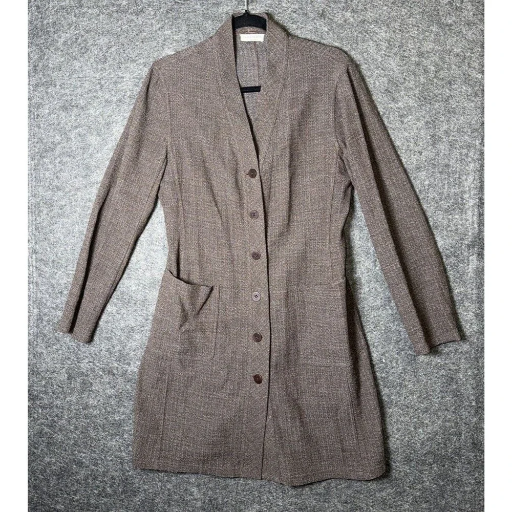 VTG Giorgio Armani Le Collezioni Tweed Long Jacket Mini Dress US S 6 Made Italy